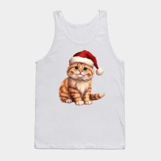 Vintage Christmas Kitten Tank Top